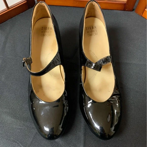 Ziera Refined Comfort Black Patent Heel Shoes Trixie 41FF approx.US 10.5 - Picture 5 of 10